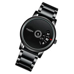 FNGEEN S230 Relógio Masculino de Quartzo Sem Ponteiros, Superfície Preta em Aço Preto, Superfície Preta em Aço Branco, Superfície Branca em Aço Branco, Malha Preta em Aço Preto, Malha Branca em Aço Branco, Malha Branca em Aço Preto