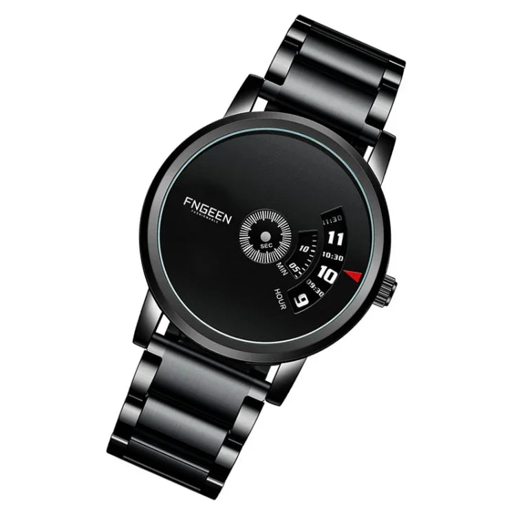 FNGEEN S230 Relógio Masculino de Quartzo Sem Ponteiros, Superfície Preta em Aço Preto, Superfície Preta em Aço Branco, Superfície Branca em Aço Branco, Malha Preta em Aço Preto, Malha Branca em Aço Branco, Malha Branca em Aço Preto