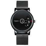 FNGEEN S230 Relógio Masculino de Quartzo Sem Ponteiros, Superfície Preta em Aço Preto, Superfície Preta em Aço Branco, Superfície Branca em Aço Branco, Malha Preta em Aço Preto, Malha Branca em Aço Branco, Malha Branca em Aço Preto