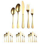 Conjunto de Talheres para Bife em Aço Inoxidável 20 em 1, Cor Verdadeira, Dourado, Ouro Rosa, Colorido, Preto
