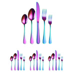 Conjunto de Talheres para Bife em Aço Inoxidável 20 em 1, Cor Verdadeira, Dourado, Ouro Rosa, Colorido, Preto