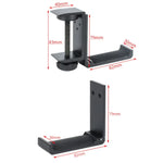 Suporte para Auriculares Expositor para Internet Café Monitor, Suporte para Auriculares de Secretária, Tipo Clipe de Fecho (Prateado), Tipo Parafuso Adesivo (Prateado), Tipo Parafuso Adesivo (Preto)