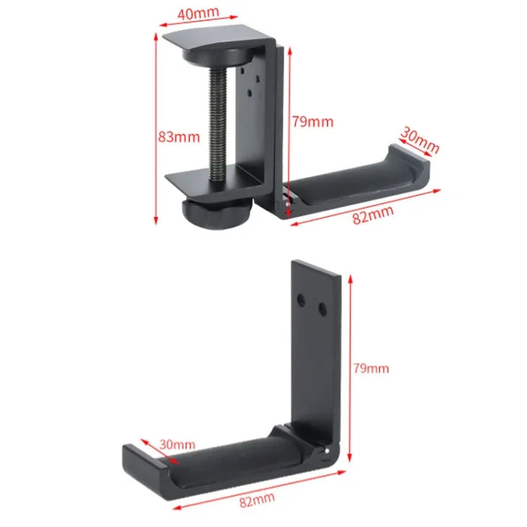 Suporte para Auriculares Expositor para Internet Café Monitor, Suporte para Auriculares de Secretária, Tipo Clipe de Fecho (Prateado), Tipo Parafuso Adesivo (Prateado), Tipo Parafuso Adesivo (Preto)