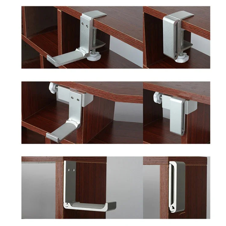 Suporte para Auriculares Expositor para Internet Café Monitor, Suporte para Auriculares de Secretária, Tipo Clipe de Fecho (Prateado), Tipo Parafuso Adesivo (Prateado), Tipo Parafuso Adesivo (Preto)
