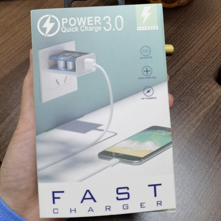 Adaptador de Energia de Viagem de Carregamento Rápido 18W PD + QC 3.0 com Função de Indicação LED, Ficha UE Preto, Ficha EUA Preto, Ficha UK Preto, Ficha UE Branco, Ficha EUA Branco, Ficha UK Branco