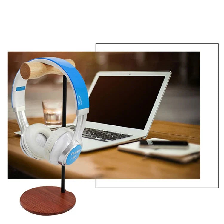 Suporte para Auriculares de Metal Criativo com Haste de Madeira para Cabeça, Haste de Metal Lado Único Branco, Haste de Metal Lado Único Preto, Haste de Metal Duplo Lado Branco, Haste de Metal Duplo Lado Preto