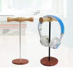 Suporte para Auriculares de Metal Criativo com Haste de Madeira para Cabeça, Haste de Metal Lado Único Branco, Haste de Metal Lado Único Preto, Haste de Metal Duplo Lado Branco, Haste de Metal Duplo Lado Preto