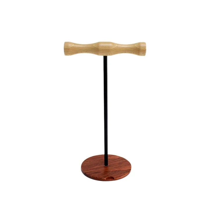 Suporte para Auriculares de Metal Criativo com Haste de Madeira para Cabeça, Haste de Metal Lado Único Branco, Haste de Metal Lado Único Preto, Haste de Metal Duplo Lado Branco, Haste de Metal Duplo Lado Preto