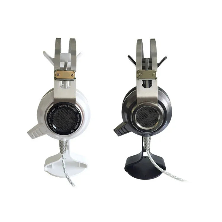 2 PCS Suporte Universal para Auscultadores Expositor Prateleira Internet Café Computador Suporte para Auscultadores, Branco, Preto