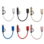 Cabo Adaptador OTG Trançado em Nylon USB 3.0 Fêmea para Micro USB + USB-C / Tipo-C Macho para Carregamento + Transmissão, Comprimento do Cabo: 19cm, Dourado, Prateado, Preto, Rosa, Azul, Vermelho