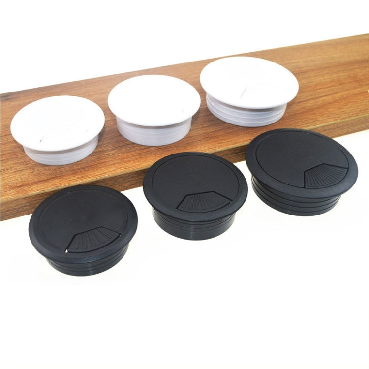 Caixa Redonda para Cabos em Plástico ABS, Tampa para Orifício de Cabo de Secretária de Computador, Especificações: 80mm (Branco), 50mm (Branco), 50mm (Preto), 53mm (Branco), 53mm (Preto), 60mm (Preto), 60mm (Branco), 80mm (Preto), 80mm (Branco)