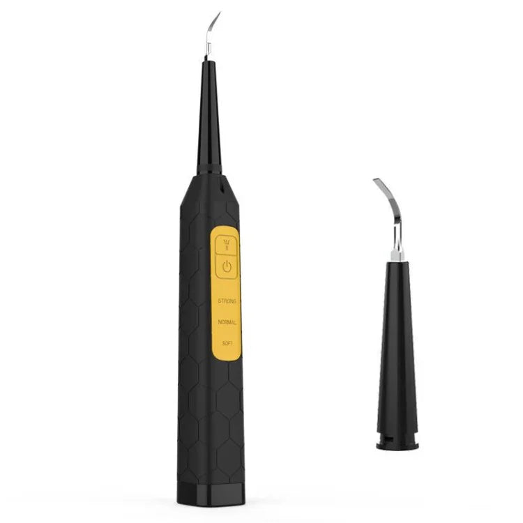 Ferramenta Elétrica Doméstica JYQ-023 para Limpeza e Cuidados Dentários, Instrumento Dental para Remover Manchas Amarelas e de Tabaco, Preto, Preto + Cabeça de Limpeza da Superfície Dentária