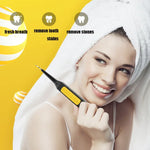Ferramenta Elétrica Doméstica JYQ-023 para Limpeza e Cuidados Dentários, Instrumento Dental para Remover Manchas Amarelas e de Tabaco, Preto, Preto + Cabeça de Limpeza da Superfície Dentária