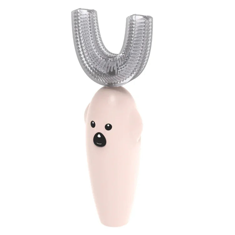 Escova de Dentes Elétrica Ultrassónica em Forma de U para Crianças com Desinfeção e Secagem, Escova de Dentes Dmart, Rosa, Amarelo, Azul