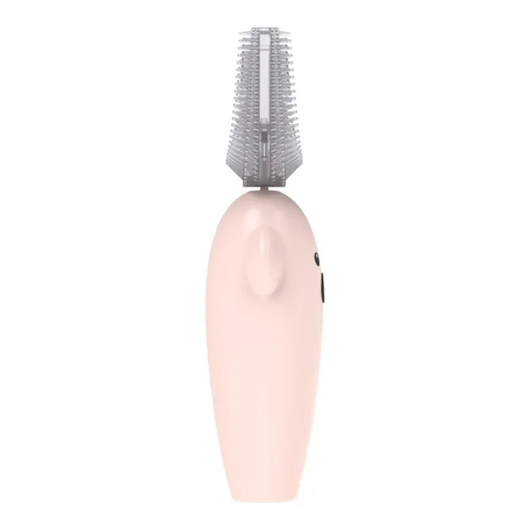 Escova de Dentes Elétrica Ultrassónica em Forma de U para Crianças com Desinfeção e Secagem, Escova de Dentes Dmart, Rosa, Amarelo, Azul