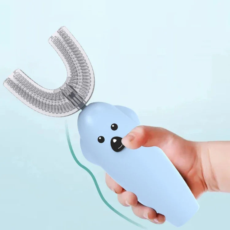 Escova de Dentes Elétrica Ultrassónica em Forma de U para Crianças com Desinfeção e Secagem, Escova de Dentes Dmart, Rosa, Amarelo, Azul