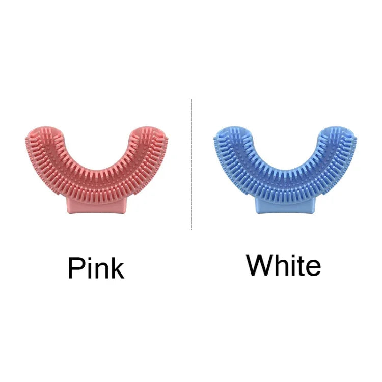 Cabeça de Escova Substituível em Silicone em U para Escova de Dentes Elétrica Oral 2-8 Anos, Rosa, Azul