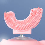 Cabeça de Escova Substituível em Silicone em U para Escova de Dentes Elétrica Oral 2-8 Anos, Rosa, Azul