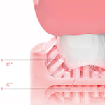 Escova de Dentes Elétrica Sónica Inteligente em U para Crianças, Azul, Rosa