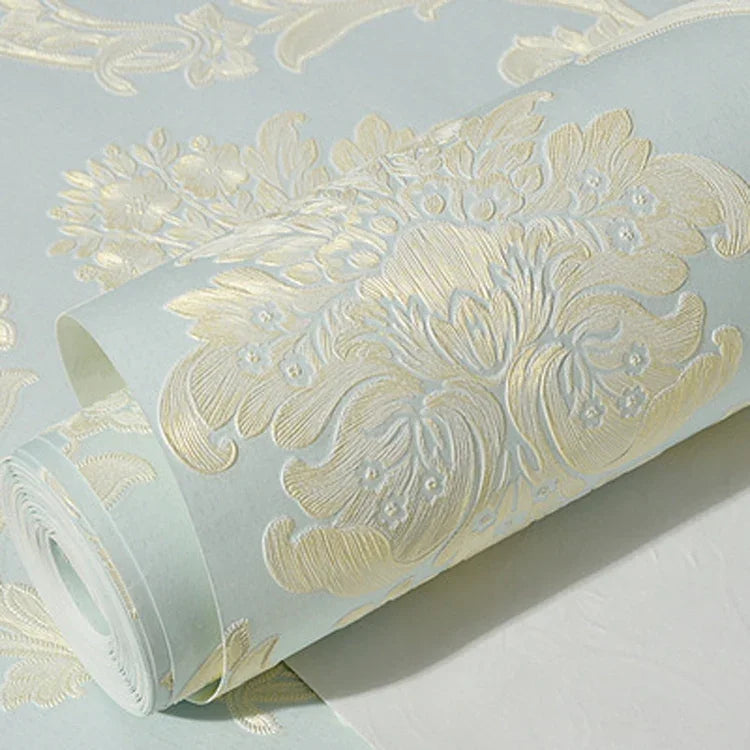 Papel de Parede Autocolante Clássico Damascus 3D em Tecido Não Tecido de Precisão para Quarto e Sala, 0,53 x 3 Metros