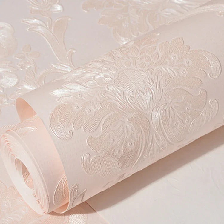 Papel de Parede Autocolante Clássico Damascus 3D em Tecido Não Tecido de Precisão para Quarto e Sala, 0,53 x 3 Metros