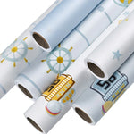 Papel de Parede Autocolante 3D Estrelas e Lua Mediterrâneo para Crianças, 0,53 x 3m