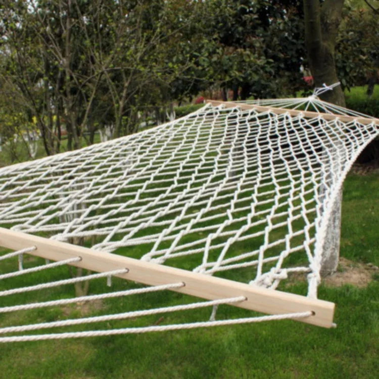 Rede de Malha para Exterior Fio de Algodão Vara de Madeira Maciça Rede Balanço para Interior, Tamanho: 200x80cm, 200x80cm Branco