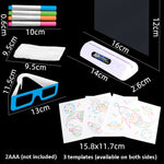 Quadro de Desenho Fluorescente 3D Quadro de Escrita Tridimensional Mágico Luminoso Quadro de Grafiti Quadro de Iluminação Puzzle Quadro de Desenho para Crianças, Estilo:, Quadro Médio (Versão Espaço), Quadro Médio (Versão Dinossauro)