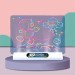Quadro de Desenho Fluorescente 3D Quadro de Escrita Tridimensional Mágico Luminoso Quadro de Grafiti Quadro de Iluminação Puzzle Quadro de Desenho para Crianças, Estilo:, Quadro Médio (Versão Espaço), Quadro Médio (Versão Dinossauro)