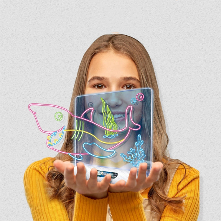 Quadro de Desenho Fluorescente 3D Quadro de Escrita Tridimensional Mágico Luminoso Quadro de Grafiti Quadro de Iluminação Puzzle Quadro de Desenho para Crianças, Estilo:, Quadro Médio (Versão Espaço), Quadro Médio (Versão Dinossauro)