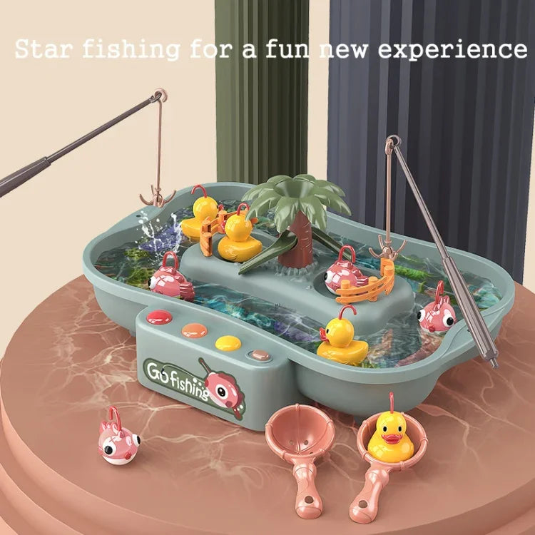 Brinquedo Educativo de Casa de Brincar para Crianças, Estação de Pesca Rotativa Elétrica para Ciclo, Jogo de Água de Verão, Verde 6 Patos, Rosa 6 Patos, Verde 3 Peixes 3 Patos, Rosa 3 Peixes 3 Patos