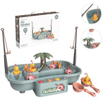 Brinquedo Educativo de Casa de Brincar para Crianças, Estação de Pesca Rotativa Elétrica para Ciclo, Jogo de Água de Verão, Verde 6 Patos, Rosa 6 Patos, Verde 3 Peixes 3 Patos, Rosa 3 Peixes 3 Patos