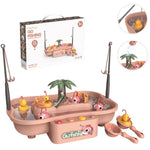 Brinquedo Educativo de Casa de Brincar para Crianças, Estação de Pesca Rotativa Elétrica para Ciclo, Jogo de Água de Verão, Verde 6 Patos, Rosa 6 Patos, Verde 3 Peixes 3 Patos, Rosa 3 Peixes 3 Patos