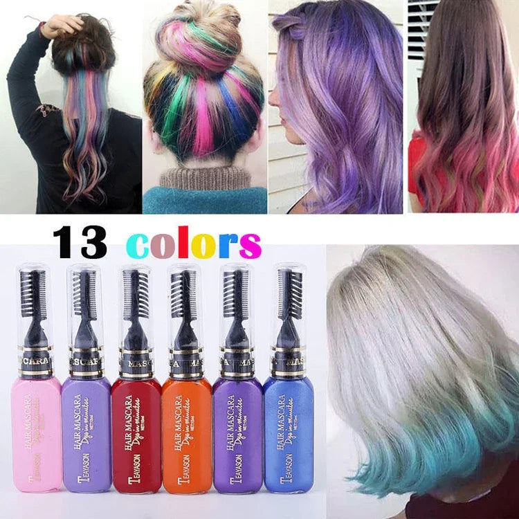 Cor Temporária de Cabelo de Uso Único Tinta de Cabelo Não Tóxica DIY Máscara de Cor de Cabelo Creme de Tinta