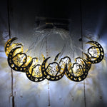 Luzes de corda LED estrela e lua para Eid Al-Fitr, decoração para o festival do Ramadão, 1,65m 10 LEDs, 3m 20 LEDs