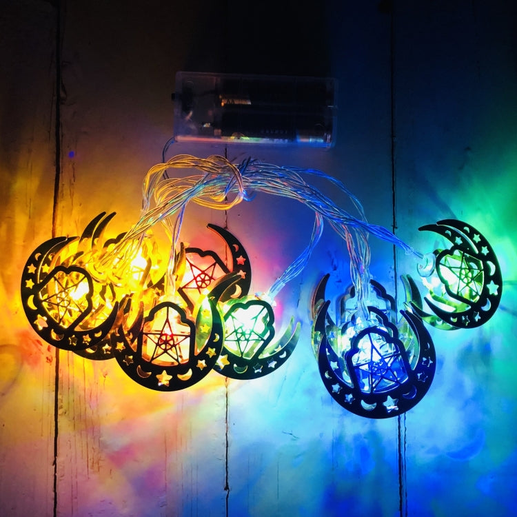 Luzes de corda LED estrela e lua para Eid Al-Fitr, decoração para o festival do Ramadão, 1,65m 10 LEDs, 3m 20 LEDs