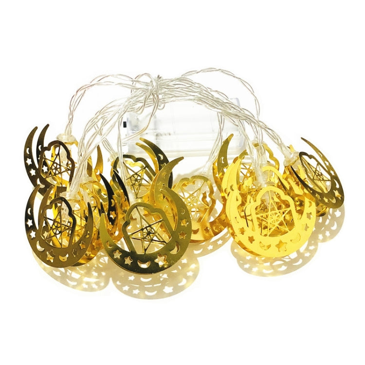 Luzes de corda LED estrela e lua para Eid Al-Fitr, decoração para o festival do Ramadão, 1,65m 10 LEDs, 3m 20 LEDs