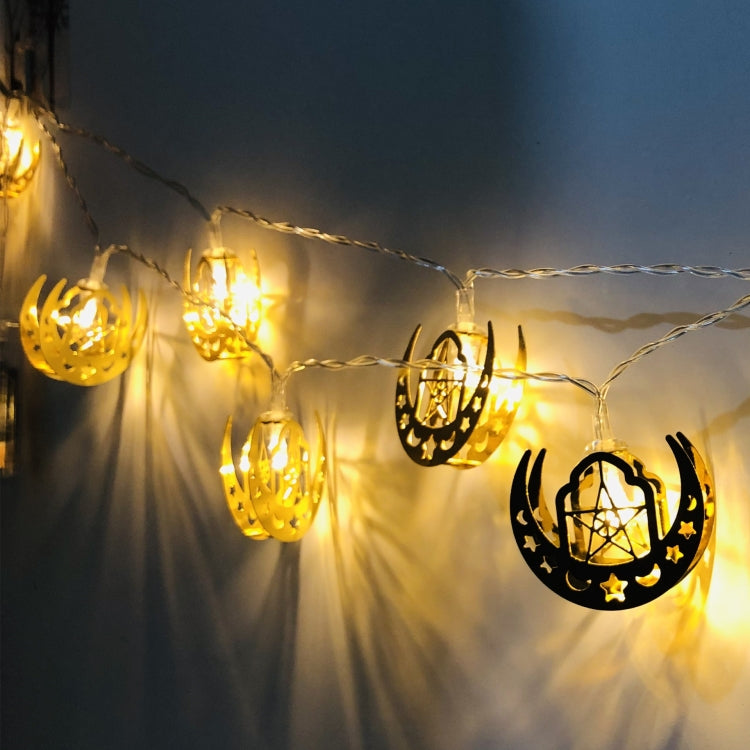 Luzes de corda LED estrela e lua para Eid Al-Fitr, decoração para o festival do Ramadão, 1,65m 10 LEDs, 3m 20 LEDs