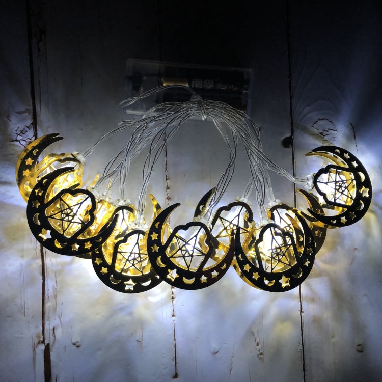 Luzes de corda LED estrela e lua para Eid Al-Fitr, decoração para o festival do Ramadão, 1,65m 10 LEDs, 3m 20 LEDs