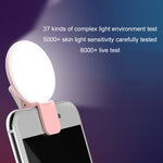2 Peças Luz de Preenchimento para Telemóvel, Luz LED para Selfie, Branco, Rosa, Azul, Preto