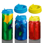 3 Peças de Tampa Universal à Prova de Fugas para Latas, Tampa de Empurrar à Prova de Salpicos, Azul, Amarelo, Vermelho