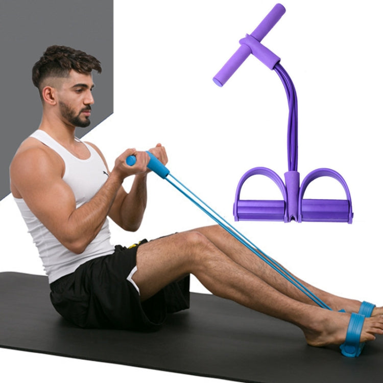 Equipamento multifuncional de fitness abdominal com quatro tubos, puxador de pedal, corda elástica para pedal, auxílio para abdominais, verde, roxo, azul, vermelho, amarelo