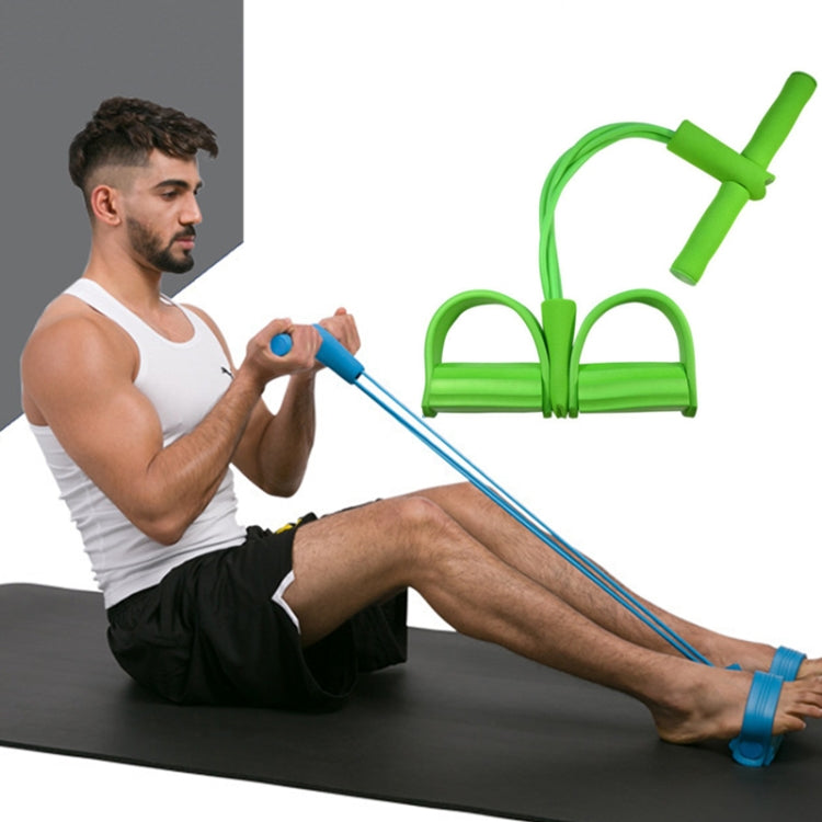 Equipamento multifuncional de fitness abdominal com quatro tubos, puxador de pedal, corda elástica para pedal, auxílio para abdominais, verde, roxo, azul, vermelho, amarelo