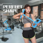 Equipamento multifuncional de fitness abdominal com quatro tubos, puxador de pedal, corda elástica para pedal, auxílio para abdominais, verde, roxo, azul, vermelho, amarelo