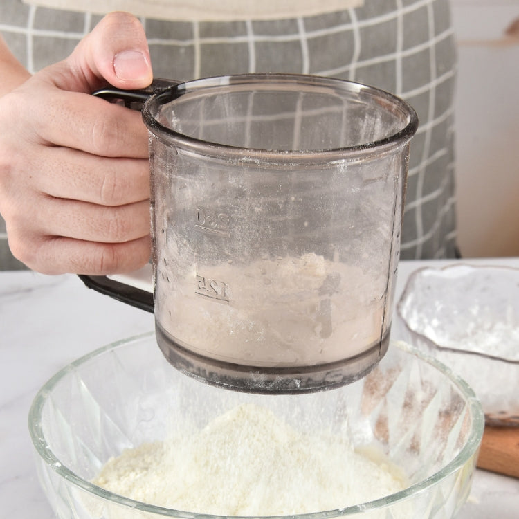 Peneira de Mão Conveniente para Farinha e Açúcar em Pó, Ferramenta de Cozedura, Castanho Translúcido