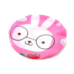 3 Toucas de Banho com Estampa de Desenho Animado, Touca Elástica de Renda para Sauna, Touca Protetora para Cabelo, 3 Unidades Coelho Rosa
