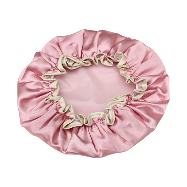 Touca de Banho Impermeável Dupla Colorida em Cetim para Mulheres, Espessa e Bonita, Rosa, Dourado, Cinzento