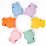 2 peças de luvas para molares de bebé, mordedor de silicone calmante para crianças, brinquedo materno e infantil, 2 peças laranja, 2 peças rosa, 2 peças amarelo, 2 peças roxo, 2 peças verde, 2 peças azul