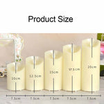 3 VELAS eletrónicas LED para decoração de aniversário, casamento e casa, suporte para velas, alimentadas a pilhas, tamanhos: 7,5 x 10 cm, 7,5 x 12,5 cm, 7,5 x 15 cm, 7,5 x 17,5 cm, 7,5 x 20 cm