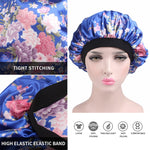 2 PCS Touca de Dormir de Cetim para Mulheres Boné de Cabelo Touca de Seda com Banda Elástica Larga